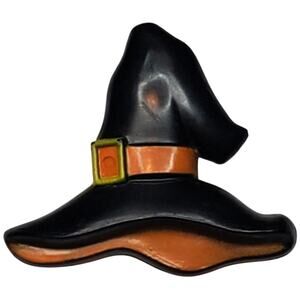 Amscan Witch Hat Pin Brooch Vtg Halloween 1.5" Signed